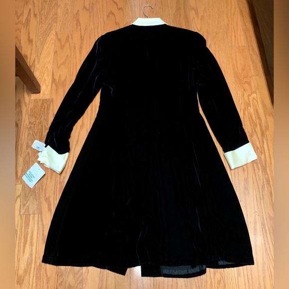 1990s Vtg Women’s 8 Collared Cuffed LAUREN RALPH LAUREN Velour Textured Dress - Picture 10 of 16